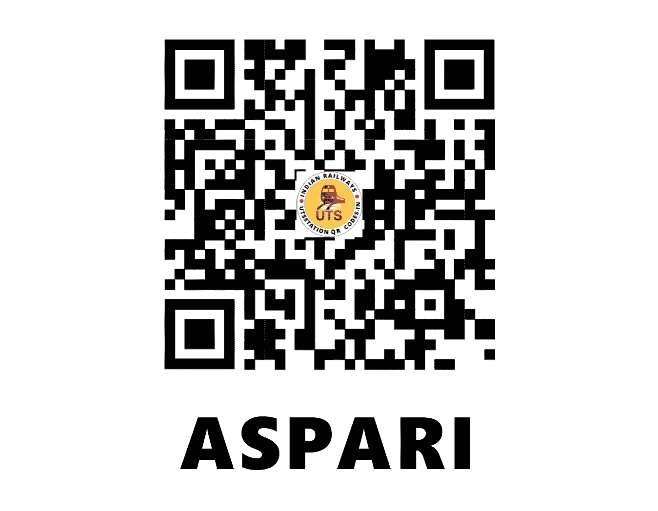 UTS QR Code for ASPARI - ASP - SC (ANDHRA PRADESH)